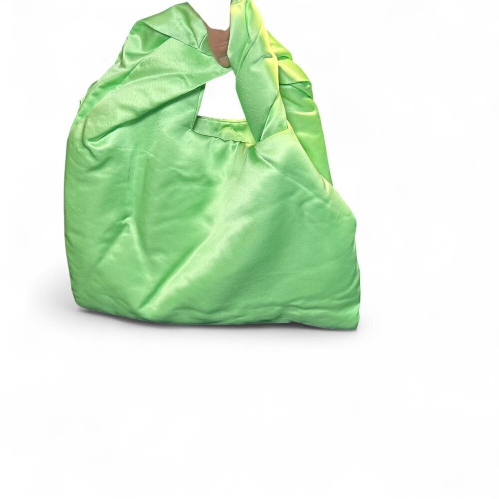 A.L.C Satin Paloma Clutch Bag with Twisted Handles NWT - Grass Green - Picture 10 of 16